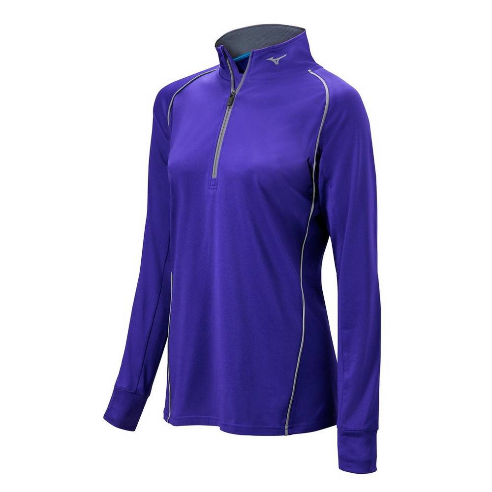 Pullover Mizuno Comp 1/2 Zip Long Sleeve Mujer Moradas Ofertas VDBI-03749